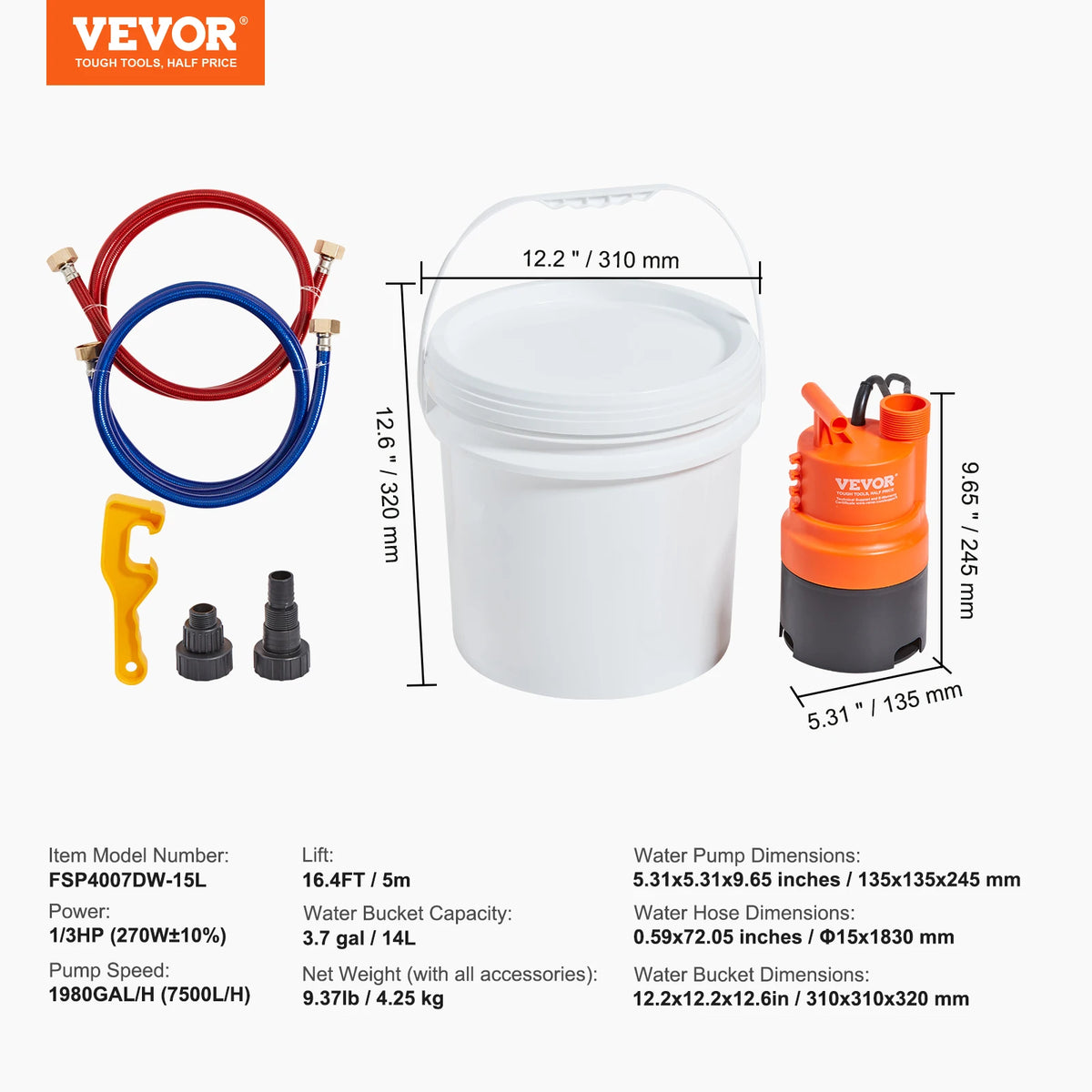 Professional Tankless Water Heater Flushing Kit With Pump