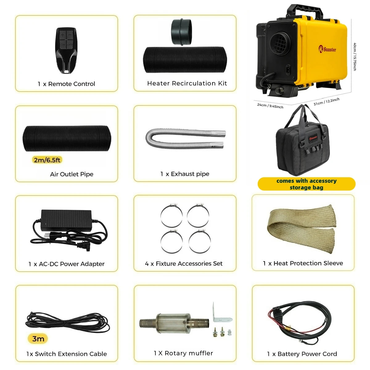 8KW 12V 220V Portable Diesel Air Heater With Bluetooth APP Auto Thermostat Car Parking Heater for RV Camper Tent Garage Home