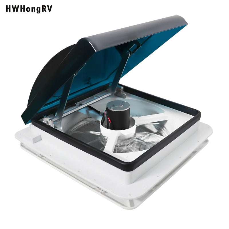 HWHONGRV RV Vent Fan With LED Light,RV Roof Vent Fan 5-Speed-Reversible,RV Bathroom Vent Fan DC 12V for Trailer, Camper, Van