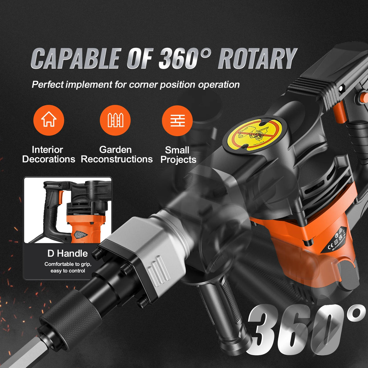 SucceBuy Heavy Duty Electric Jackhammer Concrete Breaker