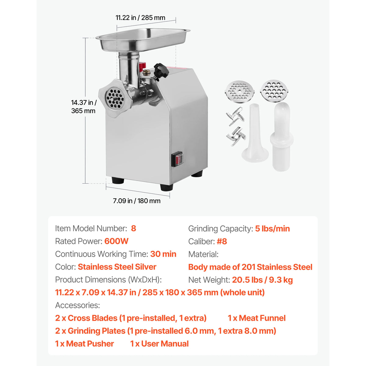 Succebuy Commercial Electric Meat Grinder For Kitchen And Restaurant