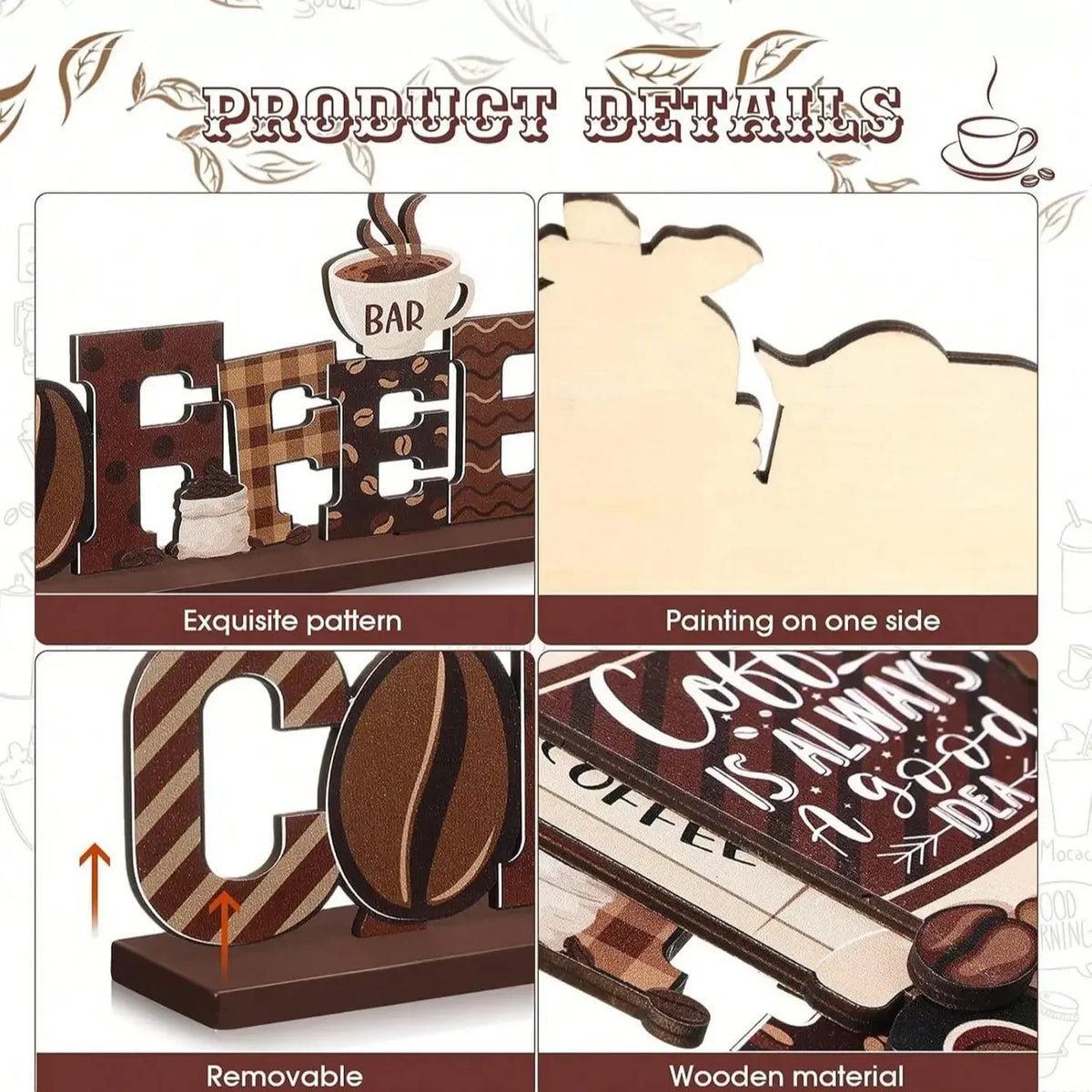 Rustic Style Coffee Bar Decor Sign, Coffee Bar Accessory, Coffee Elf Design, Perfect for Coffee Tables, Enhance Your Space