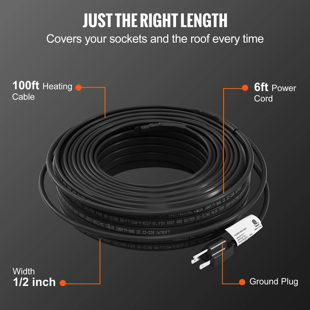 SucceBuy Self Regulating 120V Pipe Heating Cable Heat Tape