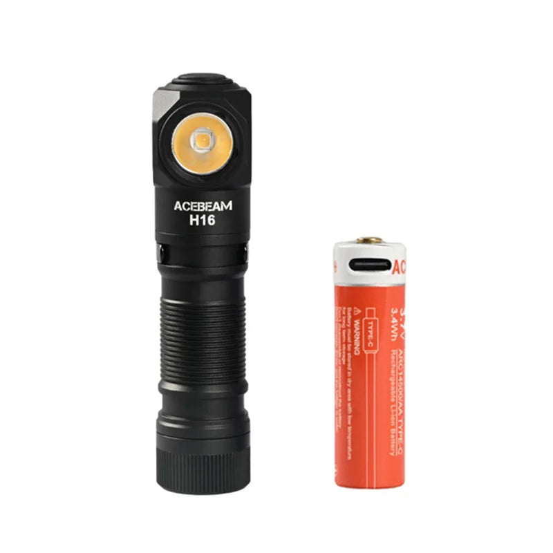 Acebeam H16 Rechargeable Right Angle Headlamp With Battery Pack