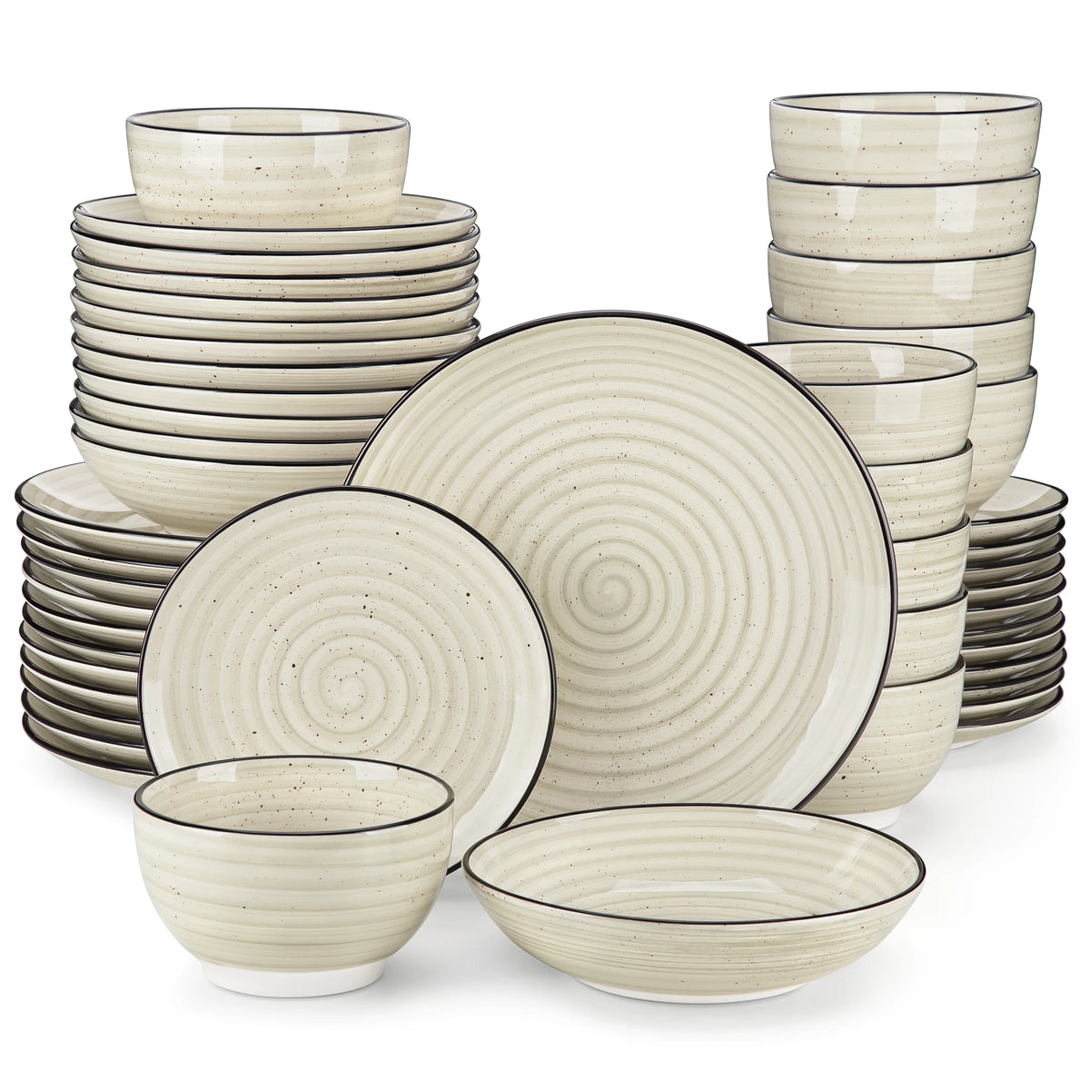 Malacasa 24 Piece Ceramic Dinnerware Set With Bowls And Plates