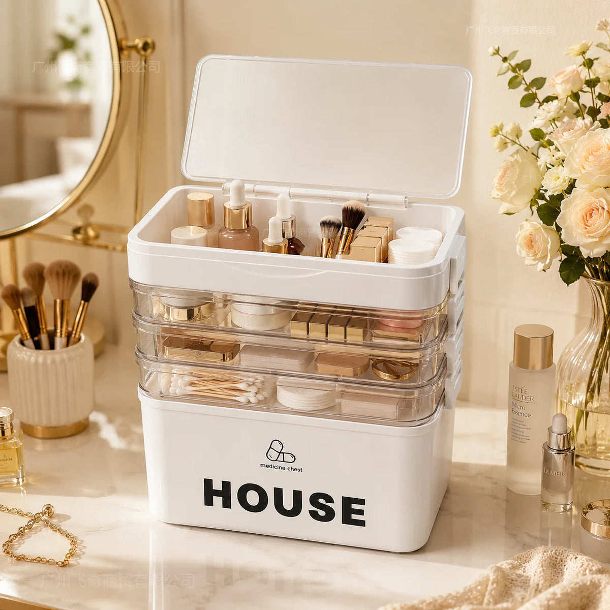 Multi Tier Stackable Storage Box for First Aid Medicine