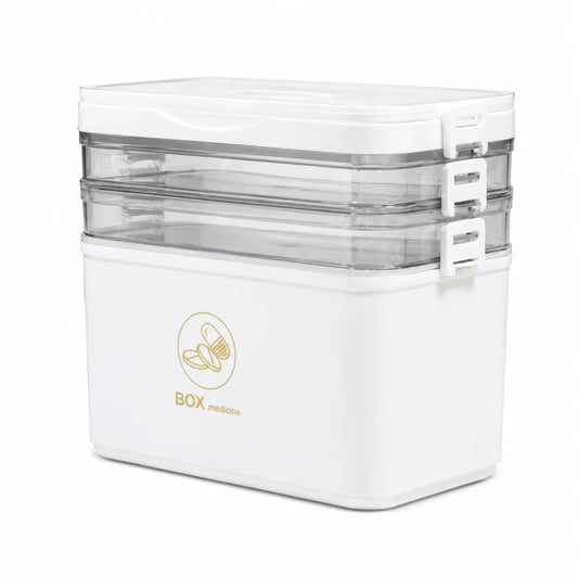Multi Tier Stackable Storage Box for First Aid Medicine