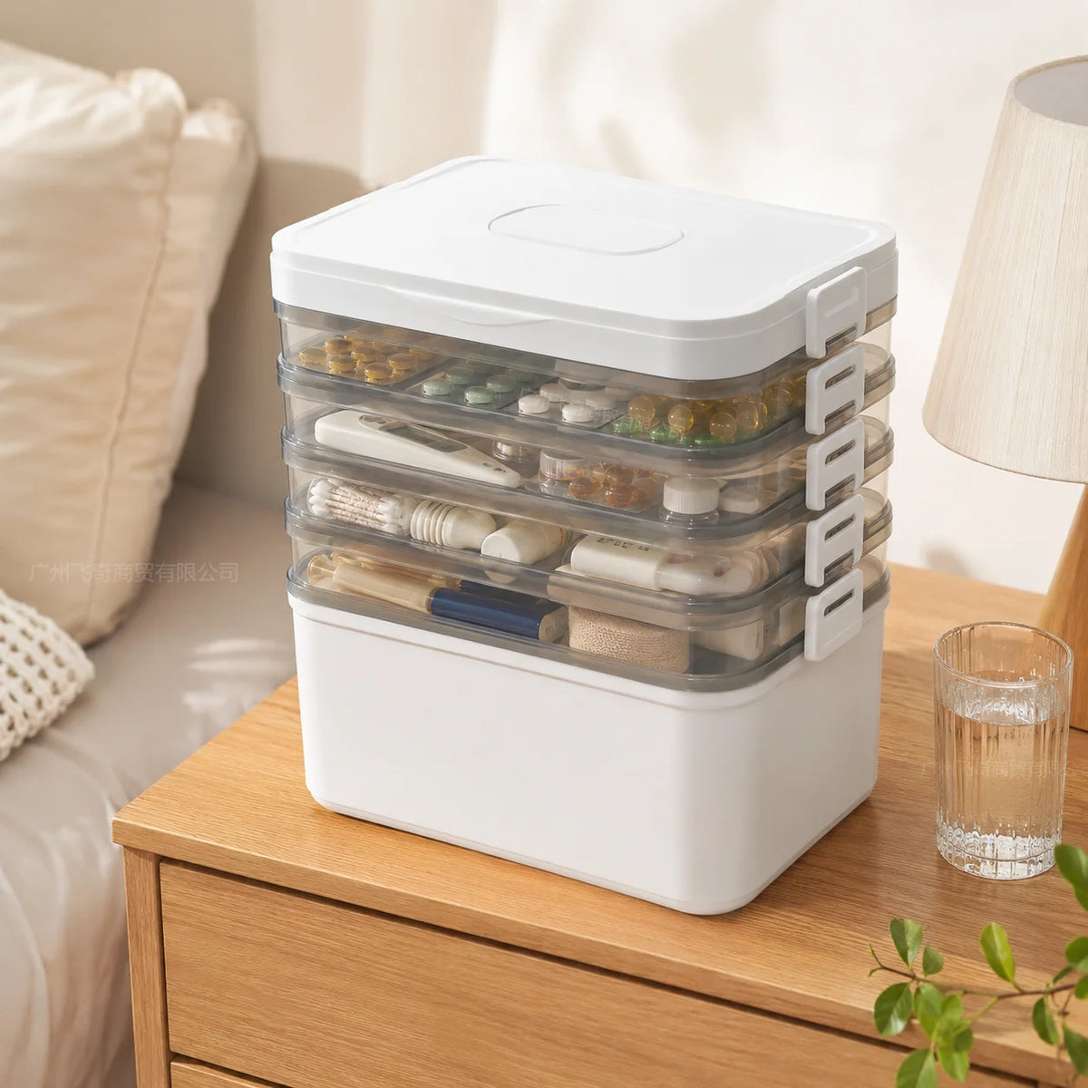 Multi Tier Stackable Storage Box for First Aid Medicine