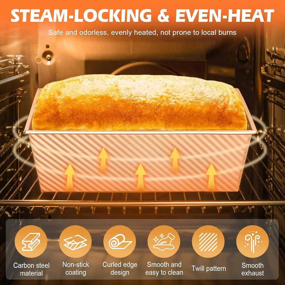 Professional Pullman Loaf Pan Set Carbon Steel Non Stick Bread Mold