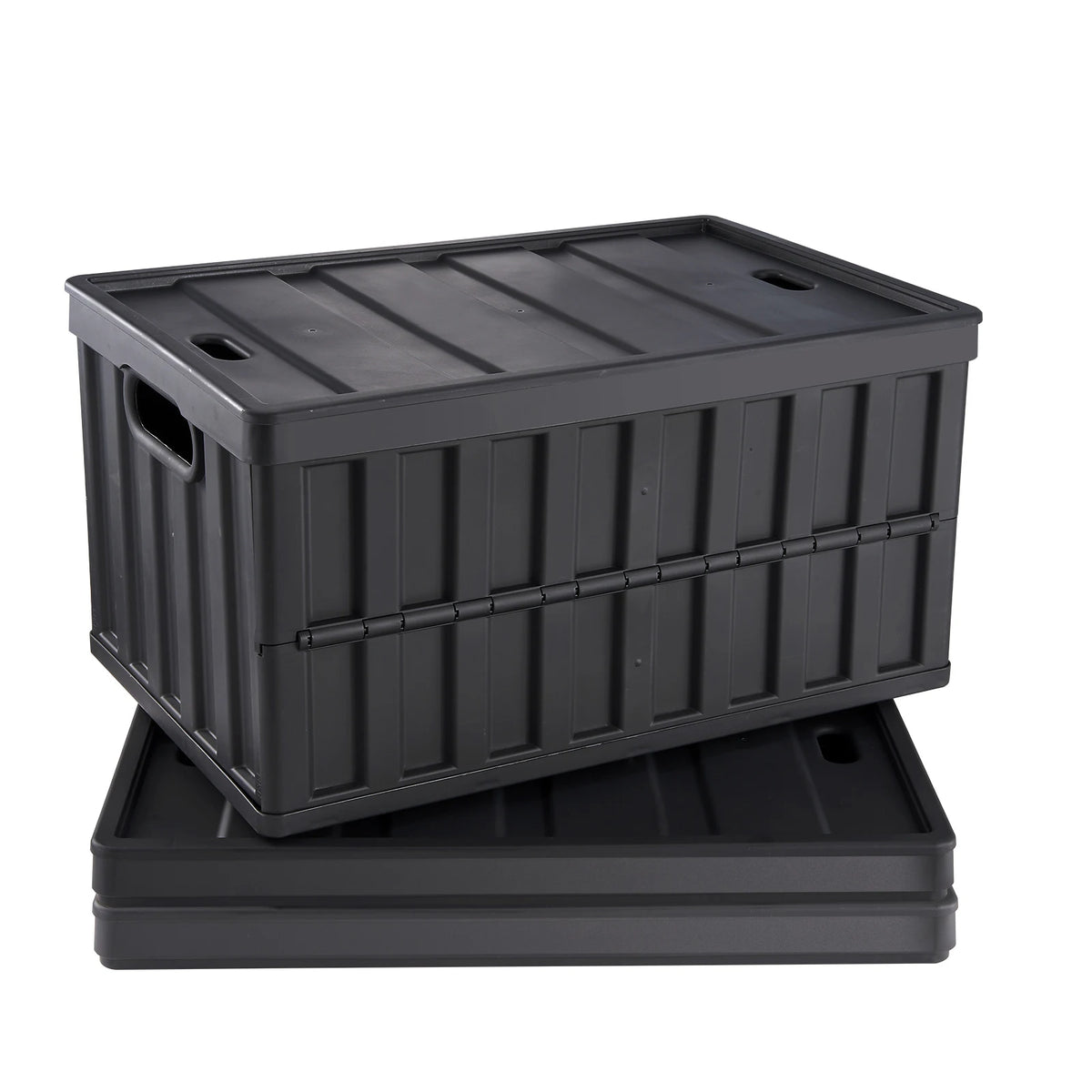Foldable Collapsible Storage Bins Stackable Utility Crates With Lids
