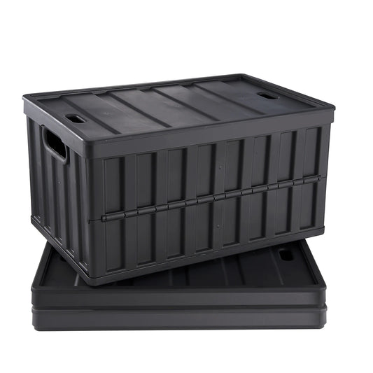 Foldable Collapsible Storage Bins Stackable Utility Crates With Lids