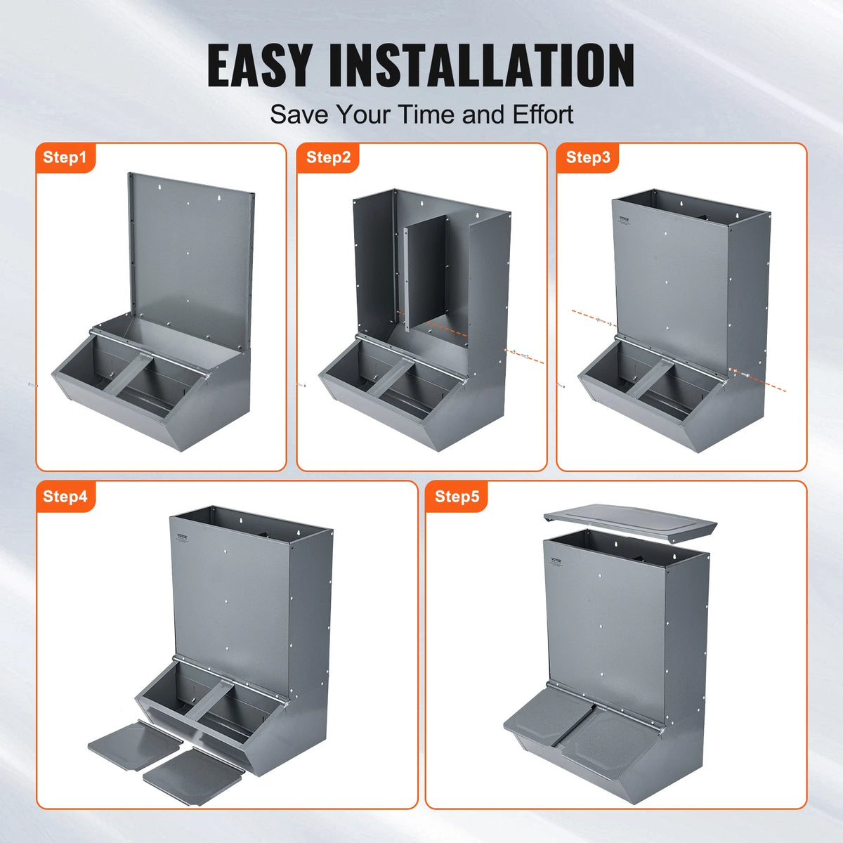 SucceBuy Heavy Duty Galvanized Steel Hog Feeder Trough For Pigs