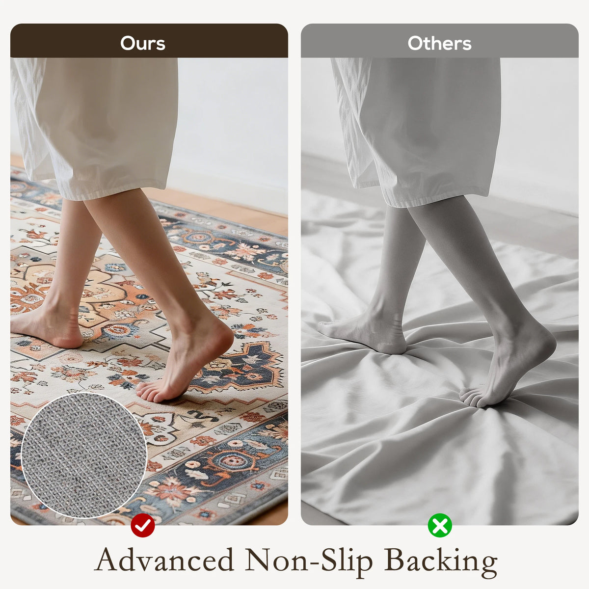 Vintage Machine Washable Oriental Medallion Area Rug For Living Room