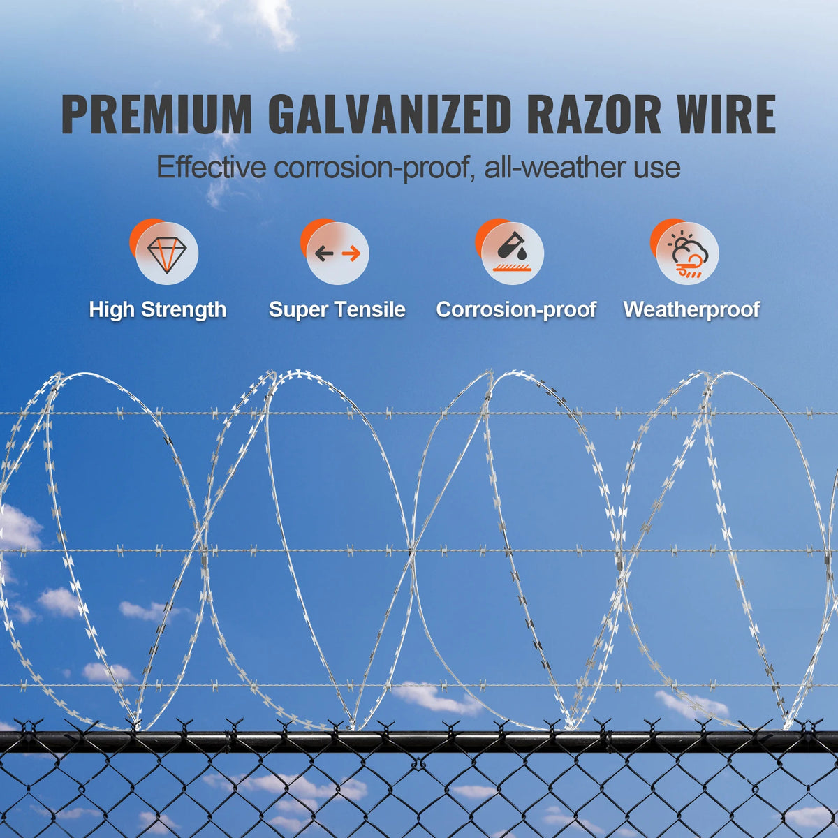 SucceBuy Double Spiral Razor Wire Galvanized Barbed Fencing Roll
