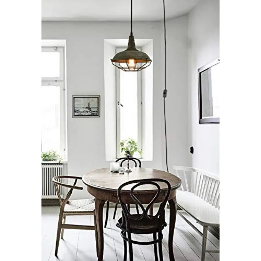 Farmhouse Plug in Pendant Light with 16 Feet Hanging Cord Hanging Lighting Fixture