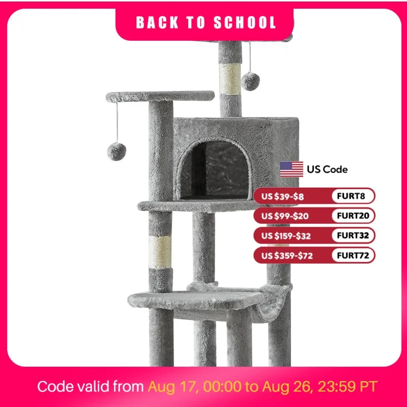 Jhk Stable Cat Tree Tower Featuring Sisal Posts And Shelter