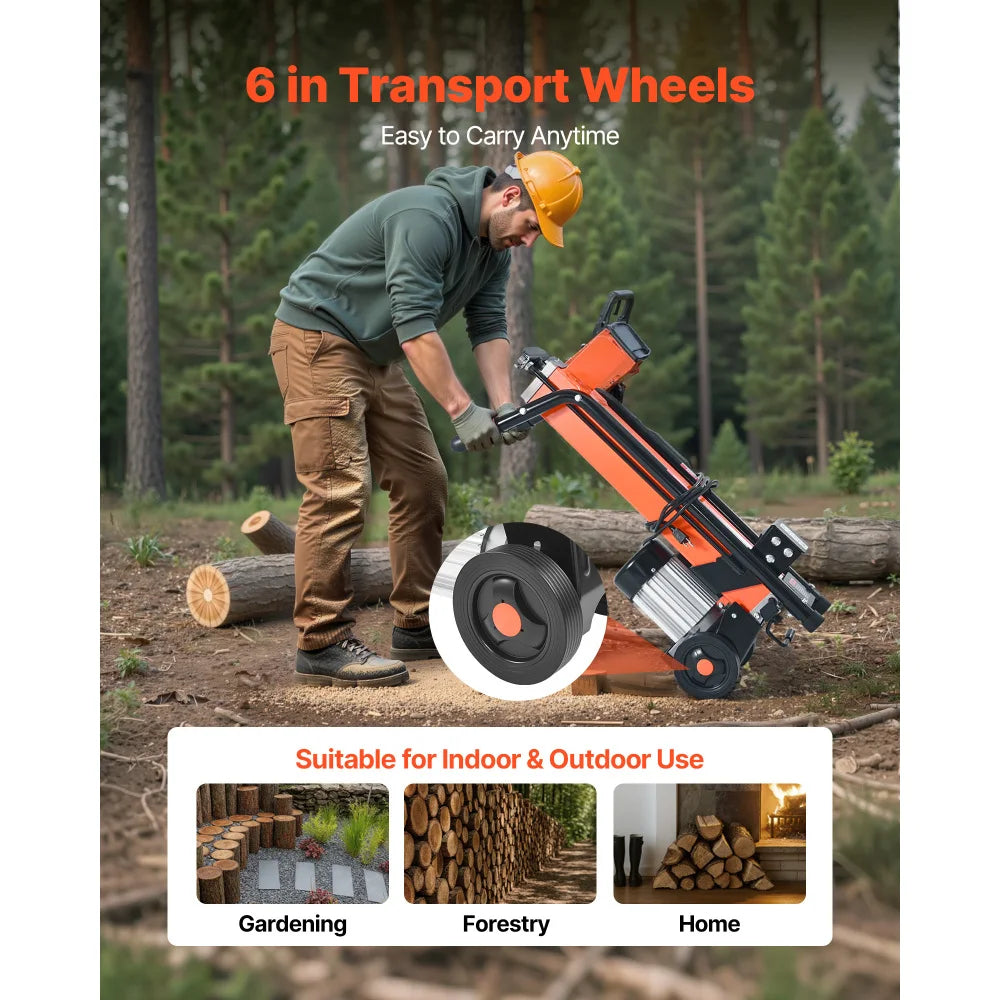 Electric Wood Log Splitter Portable Firewood Splitting Machine