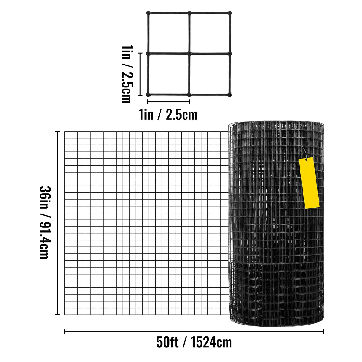 SucceBuy Welded Wire Fence Vinyl Coated Hardware Cloth