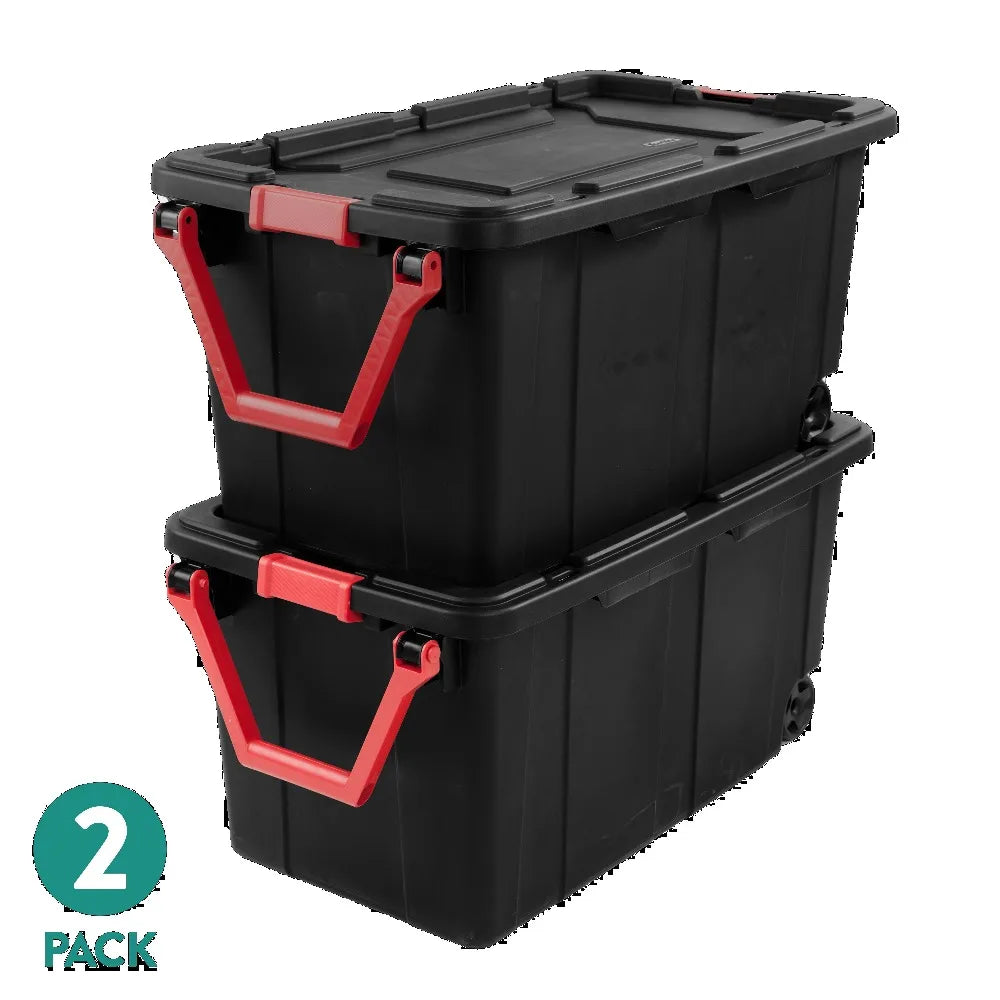 Sterilite Heavy Duty Industrial Wheeled Storage Tote With Handle