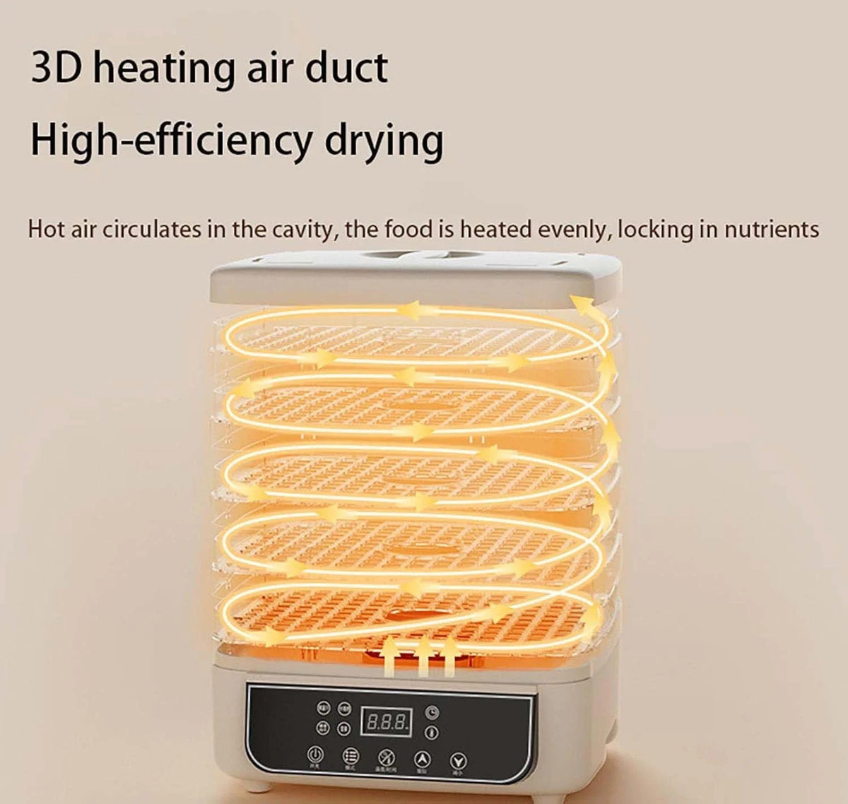 5 Layer Food Dryer Fruit Vegetable Dehydrator Touch Control