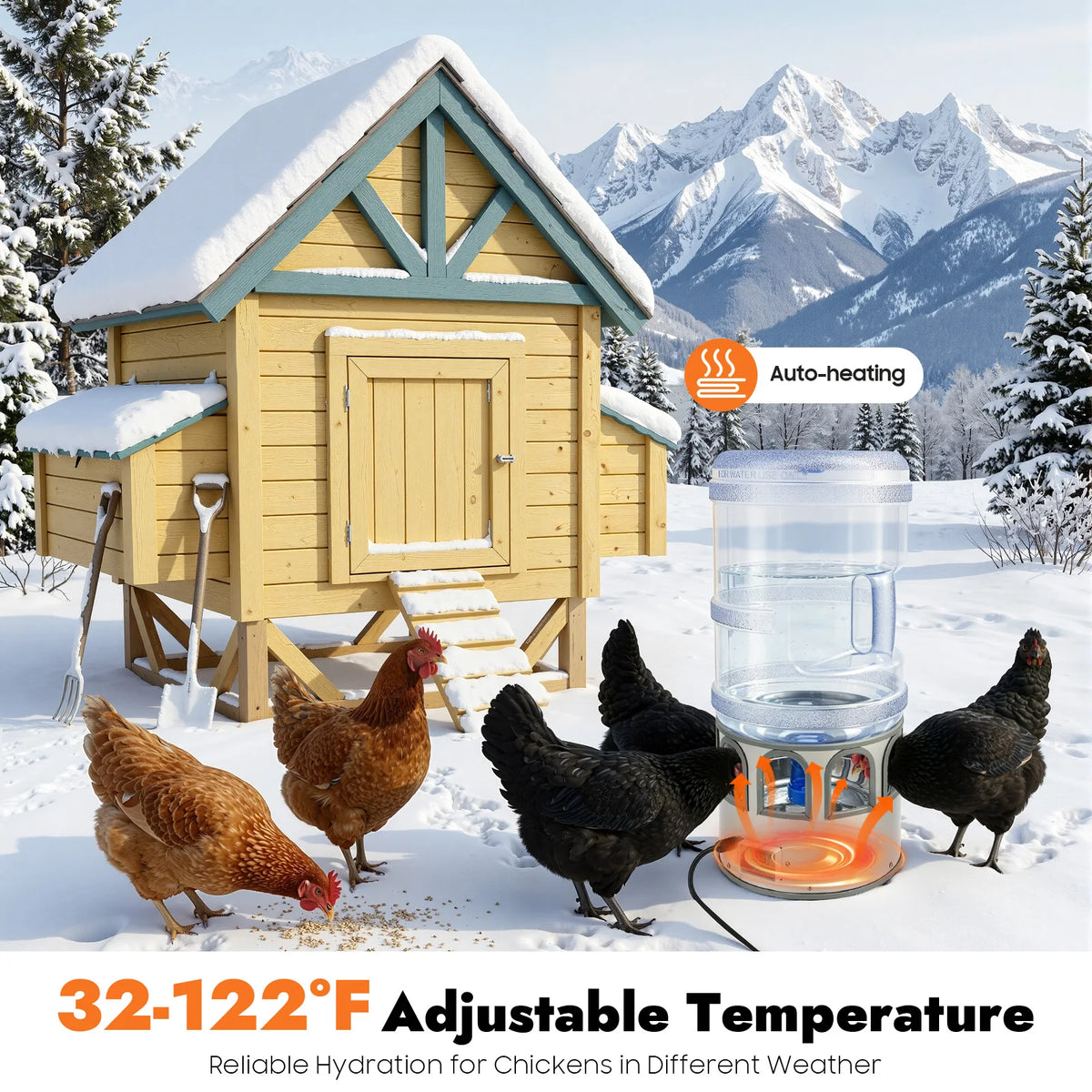 Automatic Heated Chicken Water Bowl For Poultry And Birds