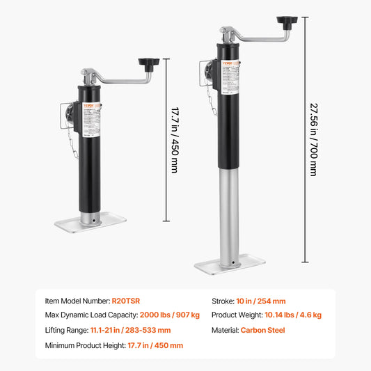 SucceBuy Heavy Duty Trailer Jack Stand With Weld On Mount