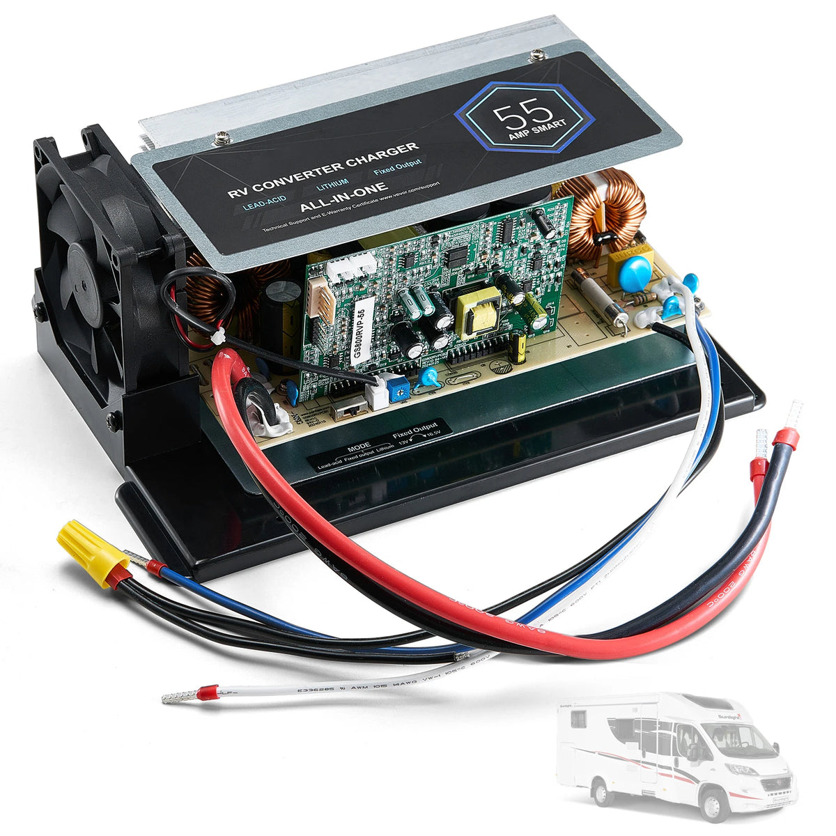 SucceBuy WF-8955-AD-MBA Main Board Assembly 55 Amp 798 W Three-Stage RV Power Converter Replacement Unit Fit for RV Power System