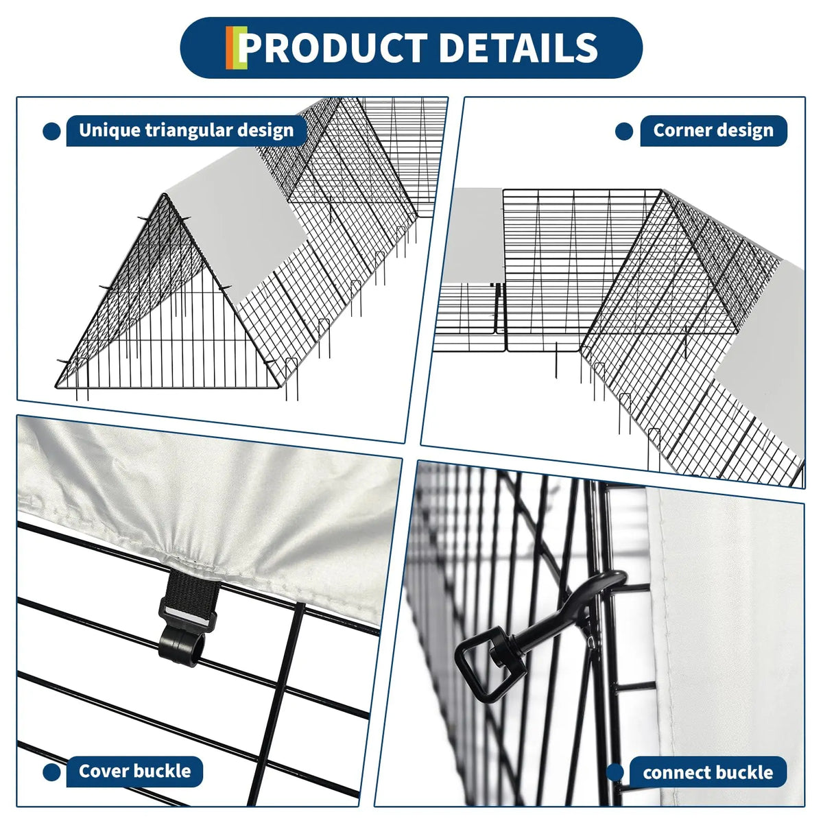 DishyKooker Metal Outdoor Chicken Run With Weather Resistant Cover