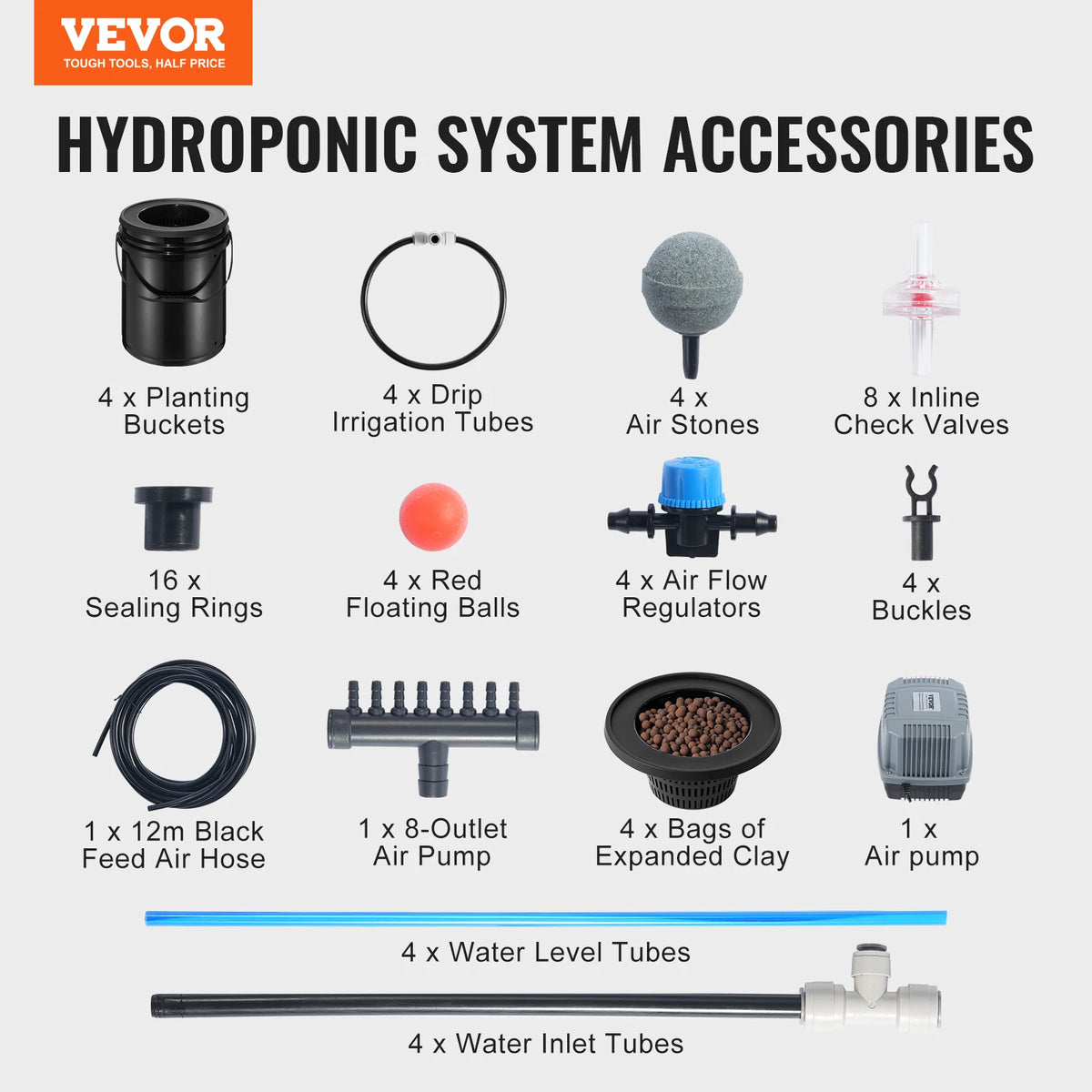 SucceBuy DWC Hydroponic Grow System With Drip Kit Air Pump