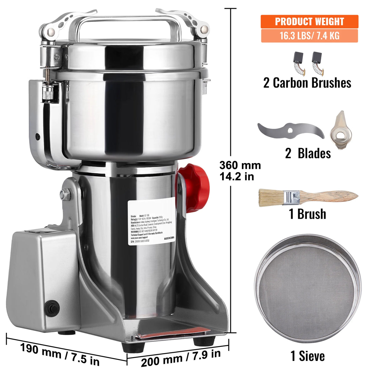 SucceBuy Commercial Electric Grain Mill Grinder For Spices And Herbs