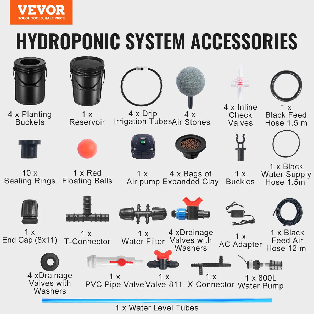 SucceBuy DWC Hydroponic Grow System With Drip Kit Air Pump