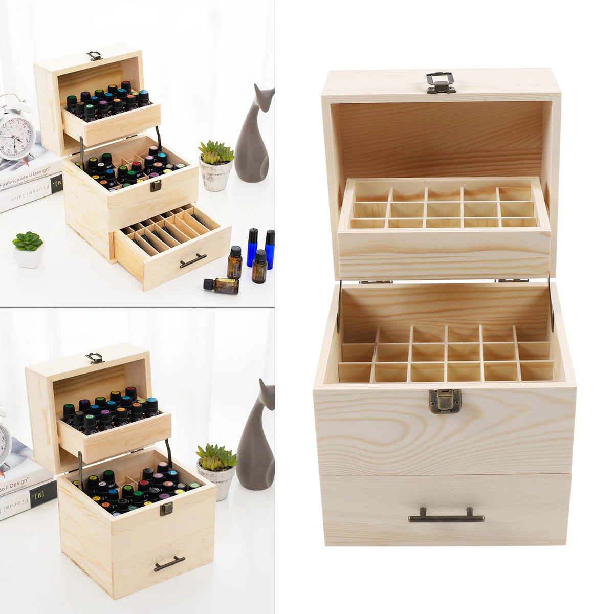 Eco Friendly Wood Essential Oil Storage Box Organizer