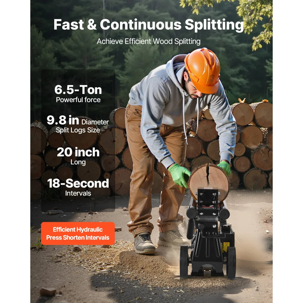 Electric Wood Log Splitter Portable Firewood Splitting Machine