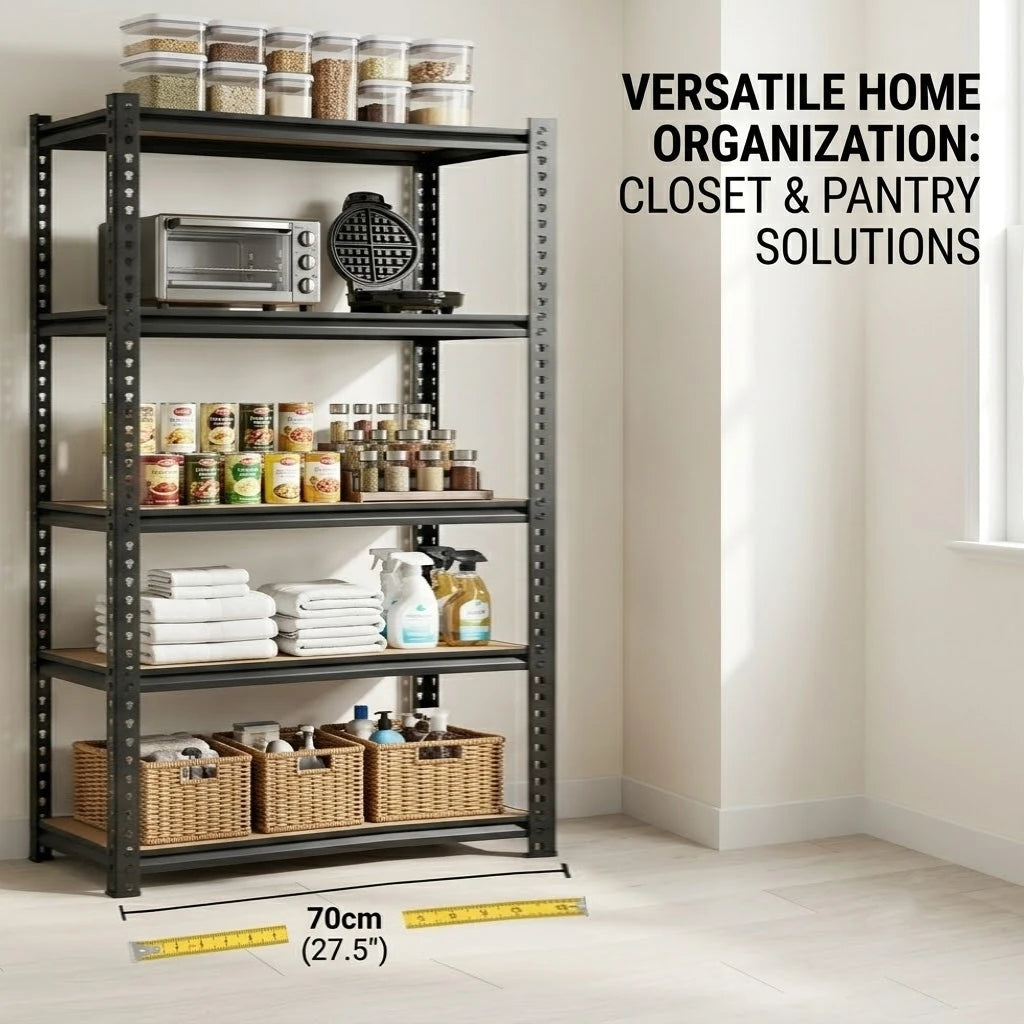 Adjustable Five Tier Metal Shelving Rack For Kitchen Storage