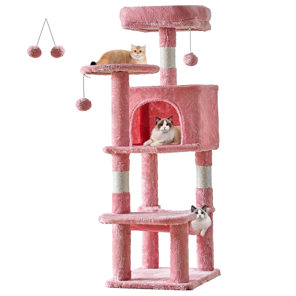 Jhk Stable Cat Tree Tower Featuring Sisal Posts And Shelter