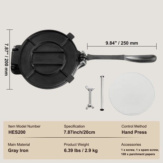 Vevor Cast Iron Manual Tortilla Press for Flour Tortillas