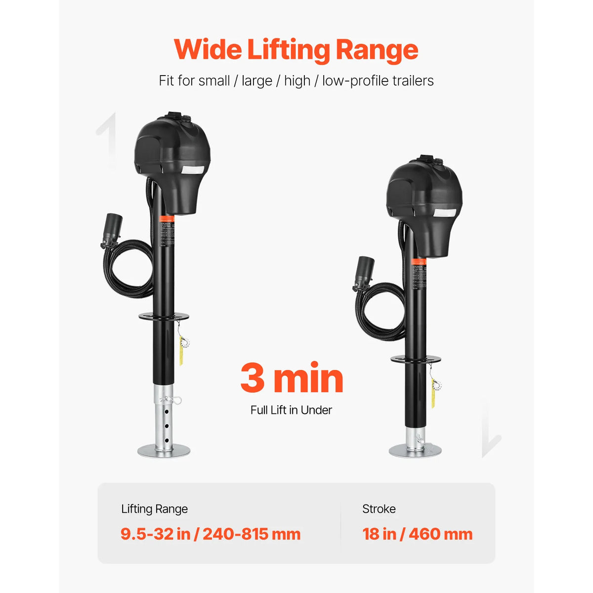 SucceBuy Heavy Duty Electric Trailer Jack For RV Campers