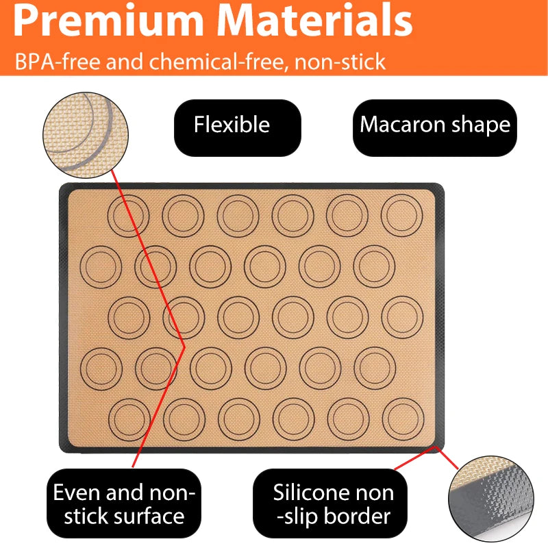 Cippes Reusable Silicone Baking Mat Nonstick Heat Resistant Sheet