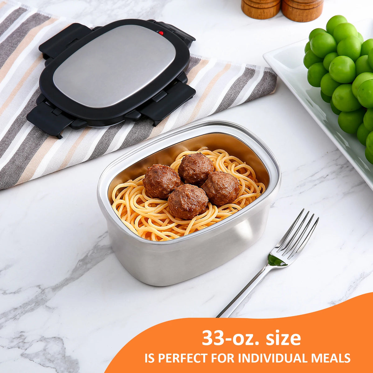 HANSMART 304 Stainless Steel Vacuum Insulated Portable Lunch Box