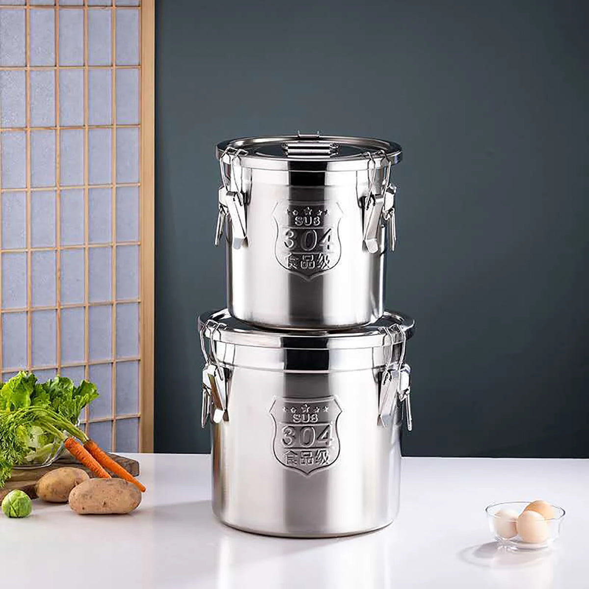 Stainless Steel Airtight Food Storage Container With Secure Locking Lid