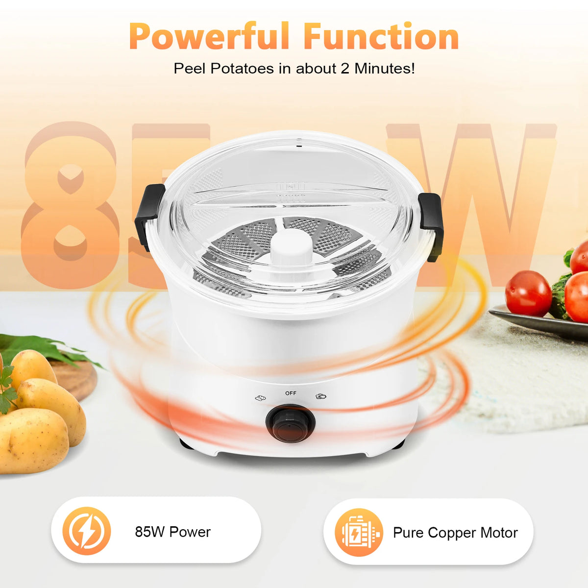 Automatic Electric Potato And Vegetable Peeler One Button Operation