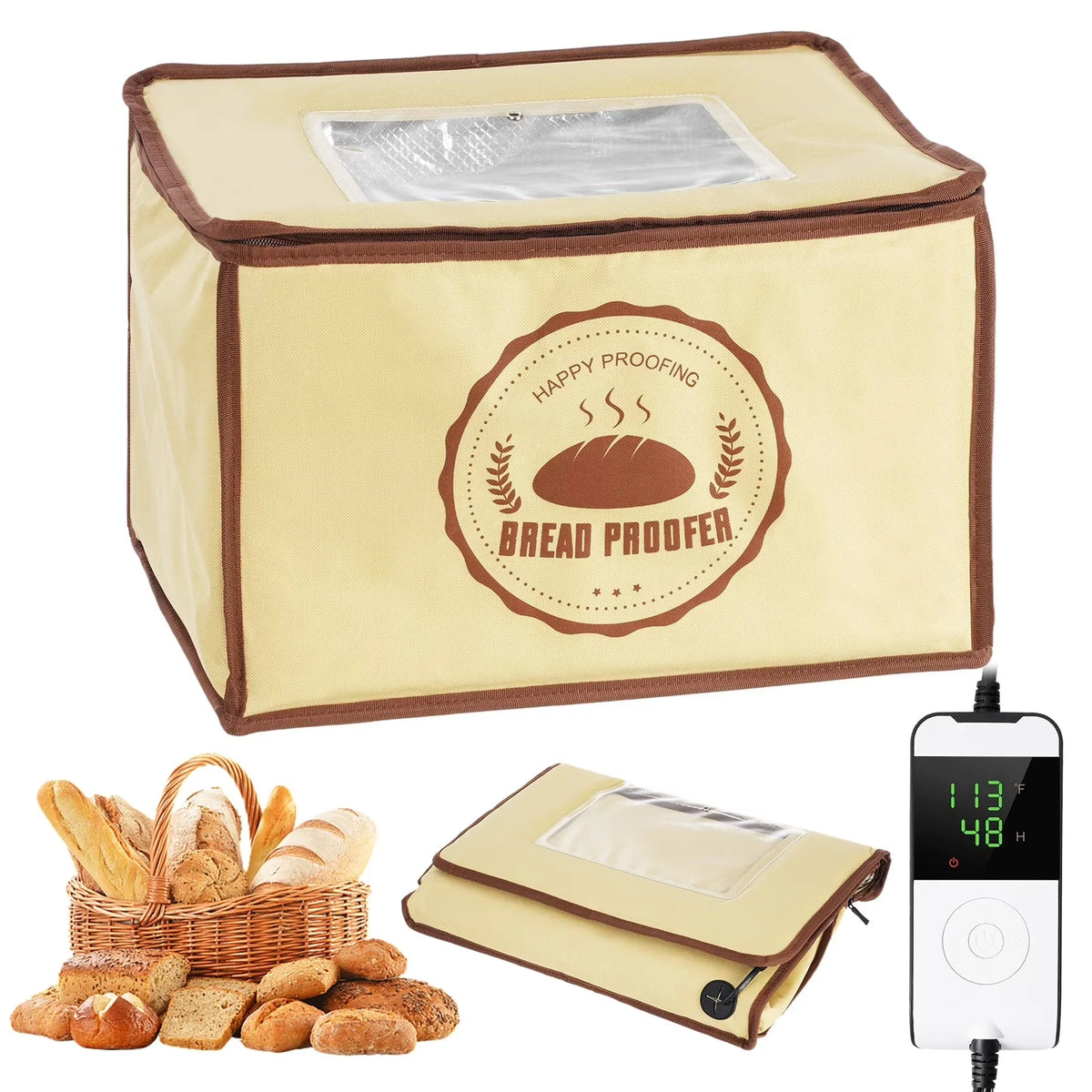 Gemitto Adjustable Bread Dough Proofer With Timer And Temperature Control