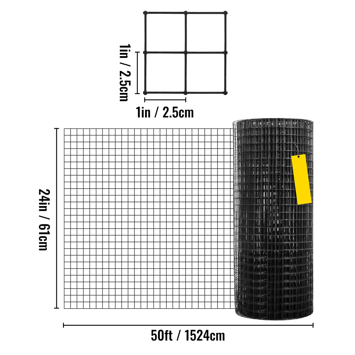 SucceBuy Welded Wire Fence Vinyl Coated Hardware Cloth