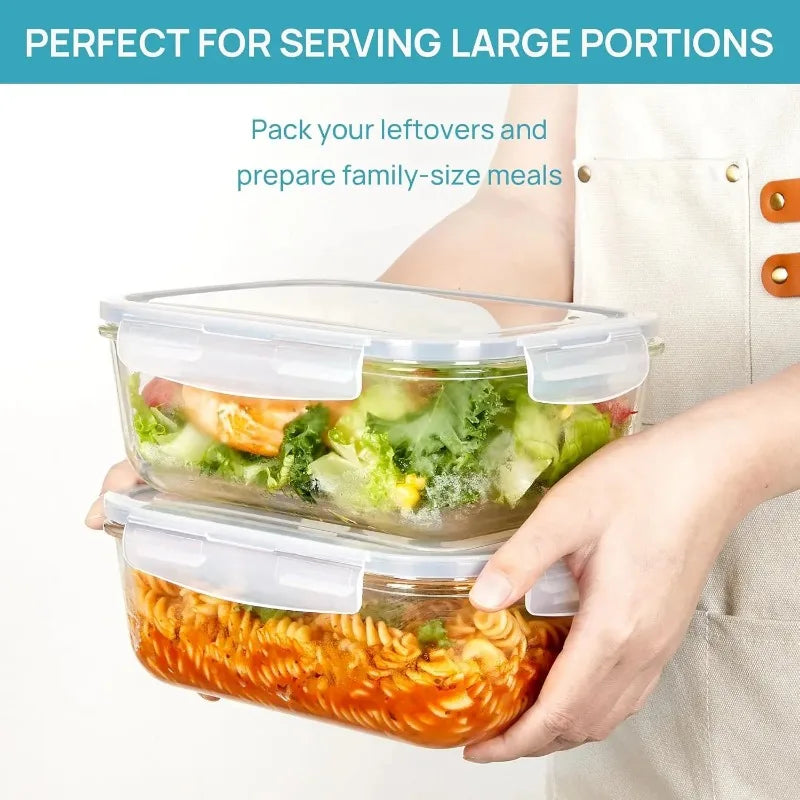 Premium Borosilicate Glass Food Storage Containers With Airtight Lids