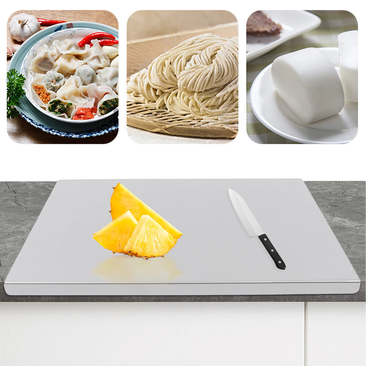 Professional Stainless Steel Chopping Board With Folded Edge