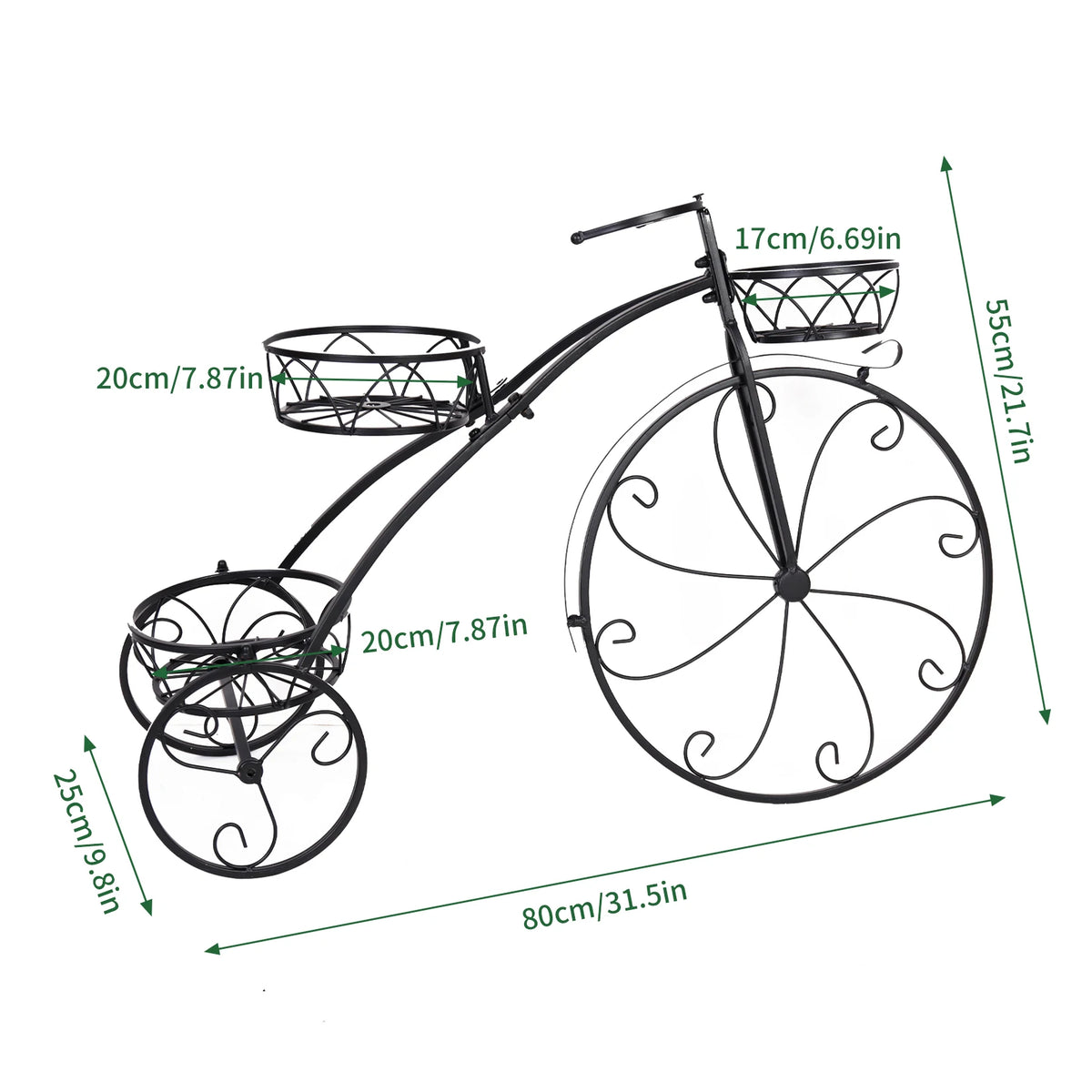 Wisfor 3 Tier Iron Bicycle Plant Stand Indoor Outdoor