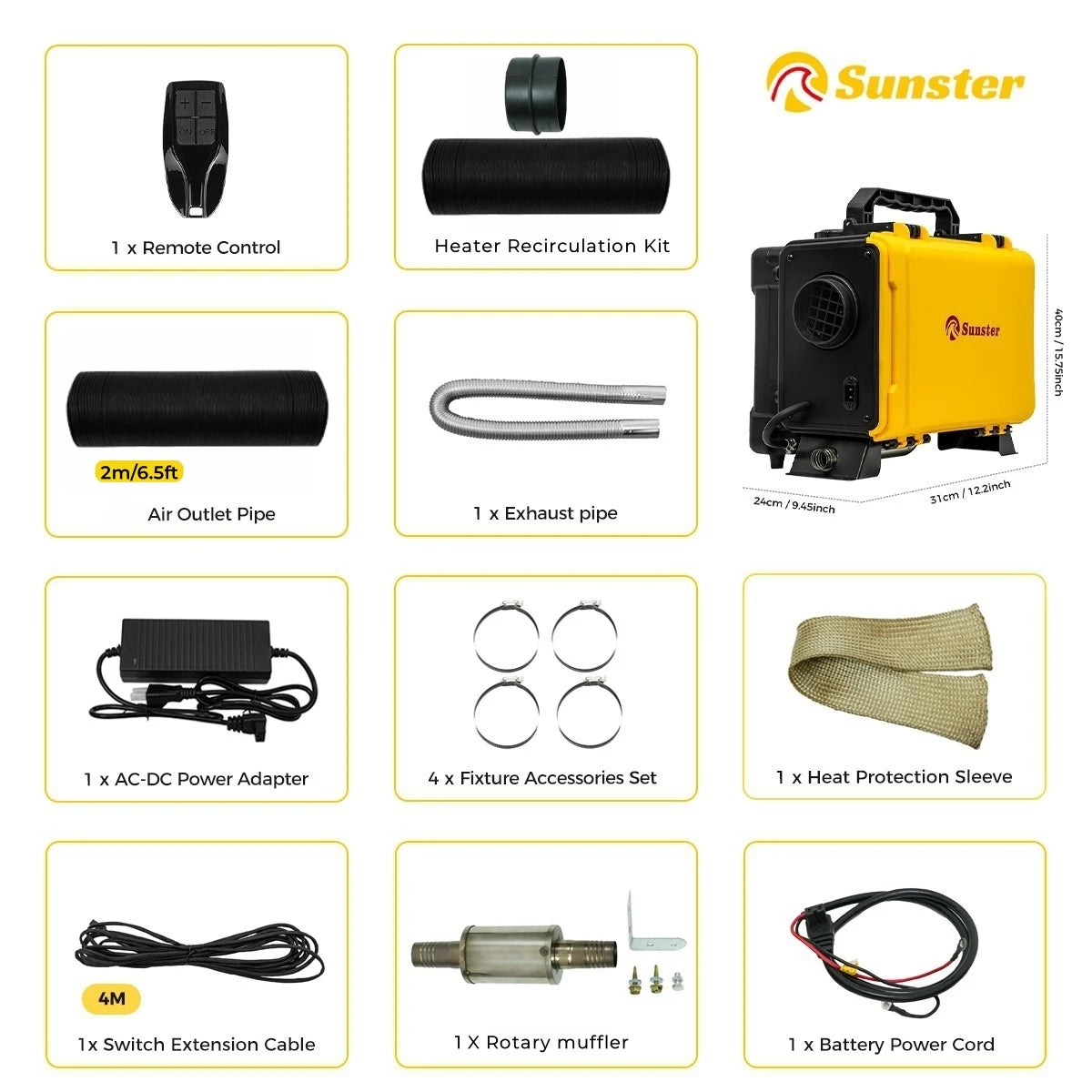 8KW 12V 220V Portable Diesel Air Heater With Bluetooth APP Auto Thermostat Car Parking Heater for RV Camper Tent Garage Home