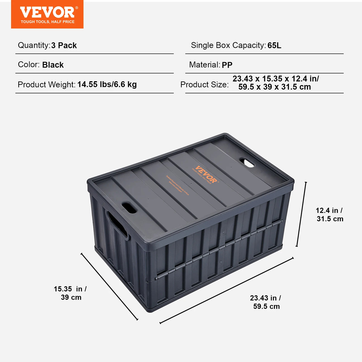 Foldable Collapsible Storage Bins Stackable Utility Crates With Lids