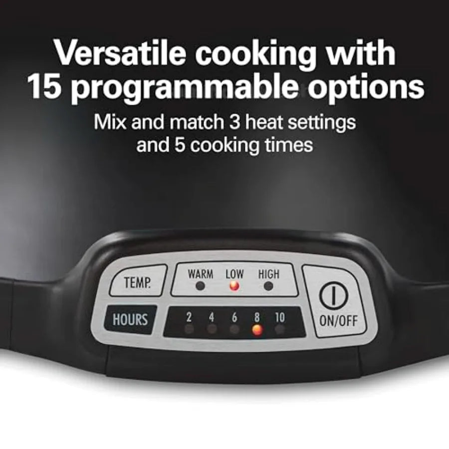 Programmable Slow Cooker With Temperature Settings And Secure Latch Strap
