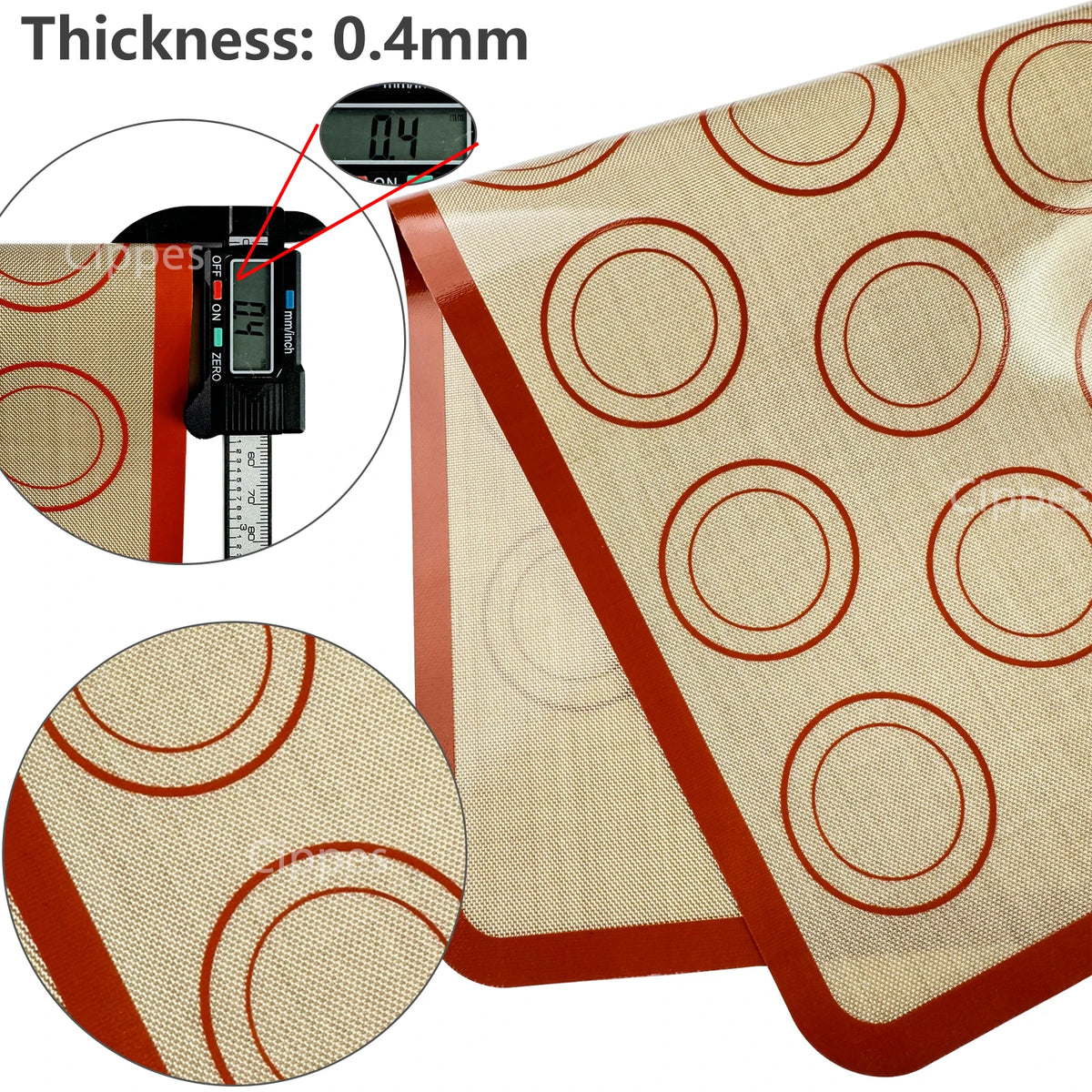 Cippes Reusable Silicone Baking Mat Nonstick Heat Resistant Sheet